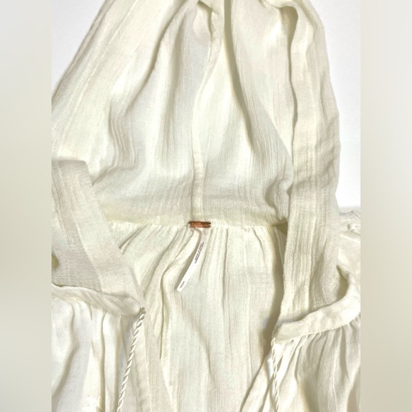 Free People Gauze Embroidered Hooded Blouse Sz:S - Picture 10 of 14